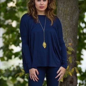 Piko Navy Tunic Long Sleeve
